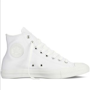 CONVERSE CHUCK TAYLOR ALL STAR HI TOP WHITE LEATHER MONOCHROME